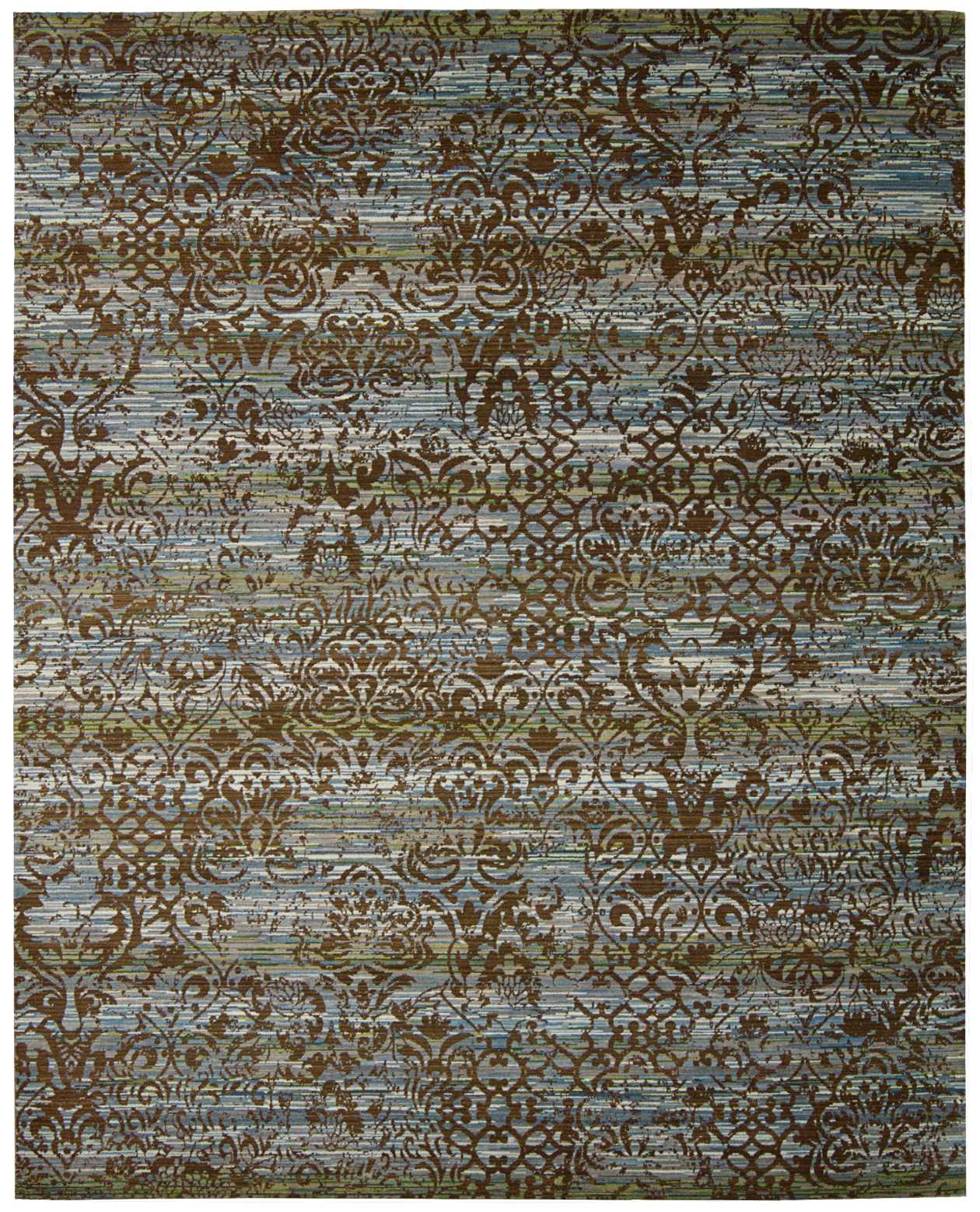 Nourison Home Rhapsody RH009 Blue Moss Transitional Loomed Rug