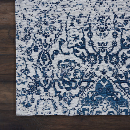 Nourison Home Damask  Ivory Navy  Transitional