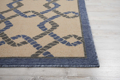 Nourison Home Caribbean  Ivory Blue  Transitional