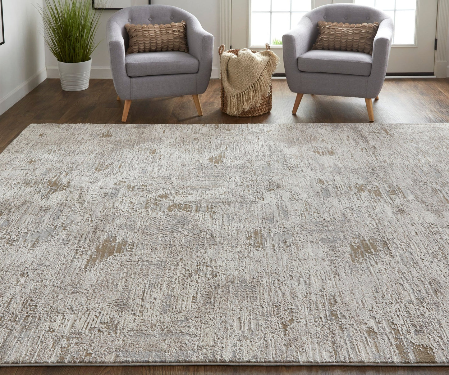 Feizy Vancouver 39FHF Ivory Gray Modern/Industrial Rug - Rugs - Feizy - Atlanta Designer Rugs