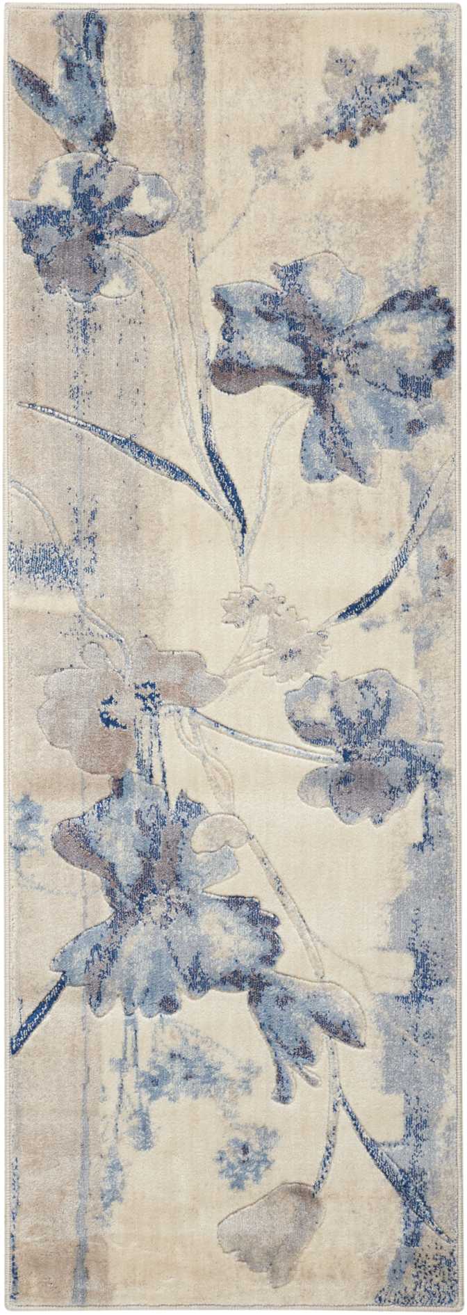 Nourison Home Somerset ST18 Ivory Blue Contemporary Power-loomed Rug