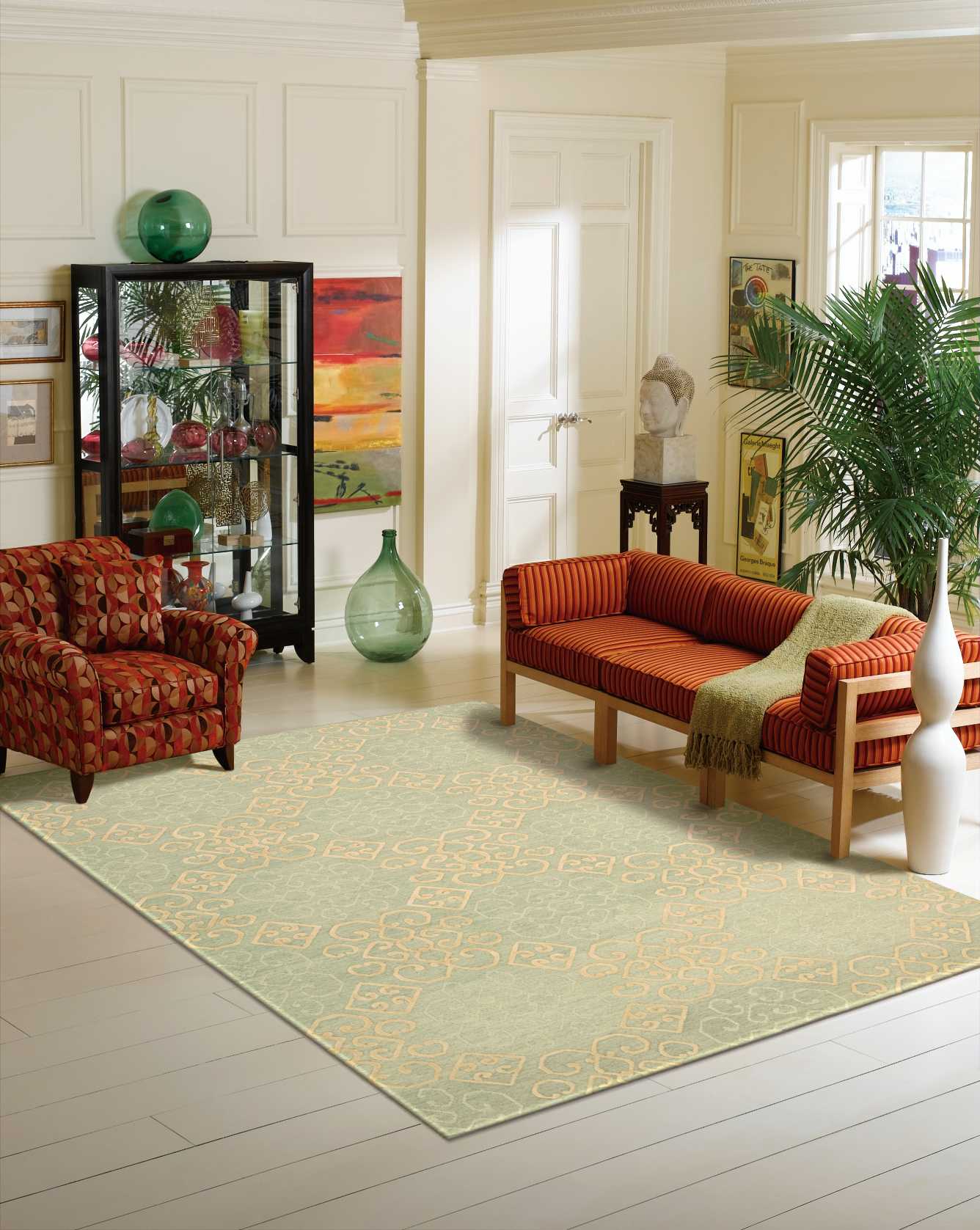 Nourison Home Ambrose  Light Green  Transitional