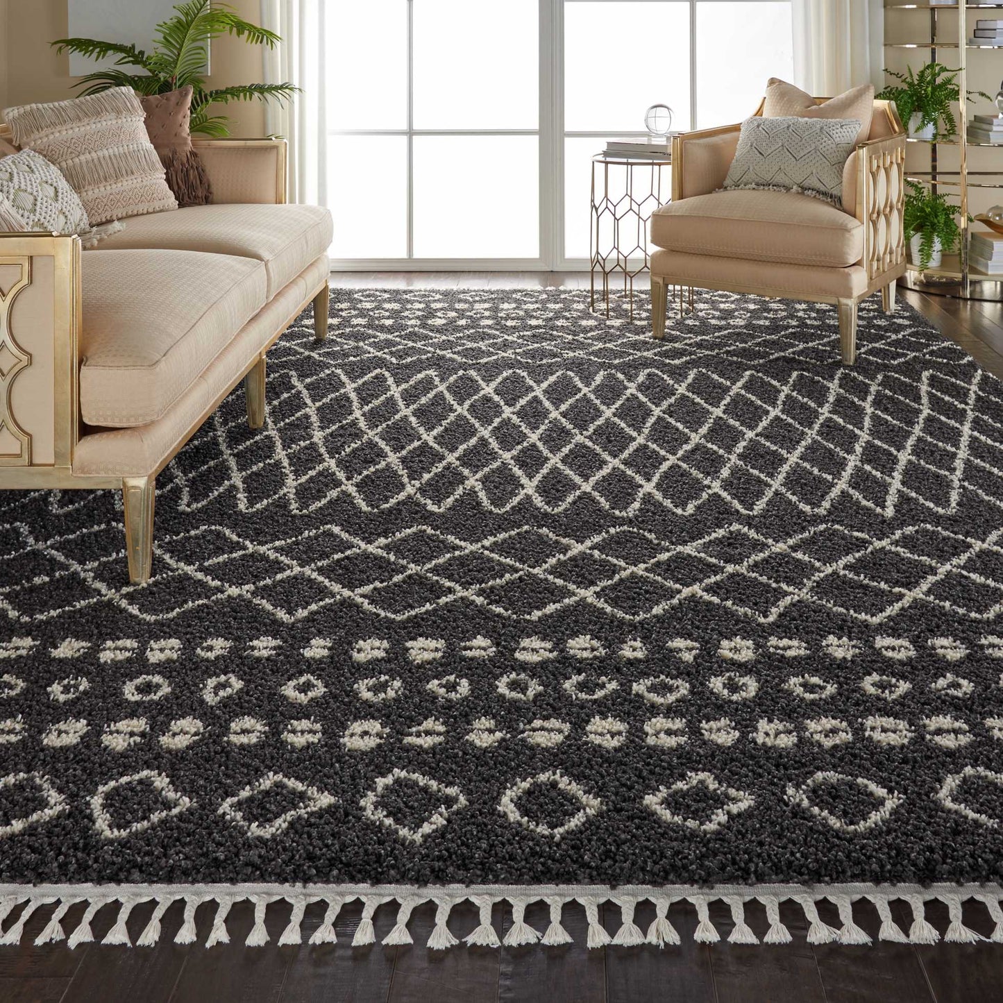 Nourison Home Moroccan Shag  Charcoal  Transitional