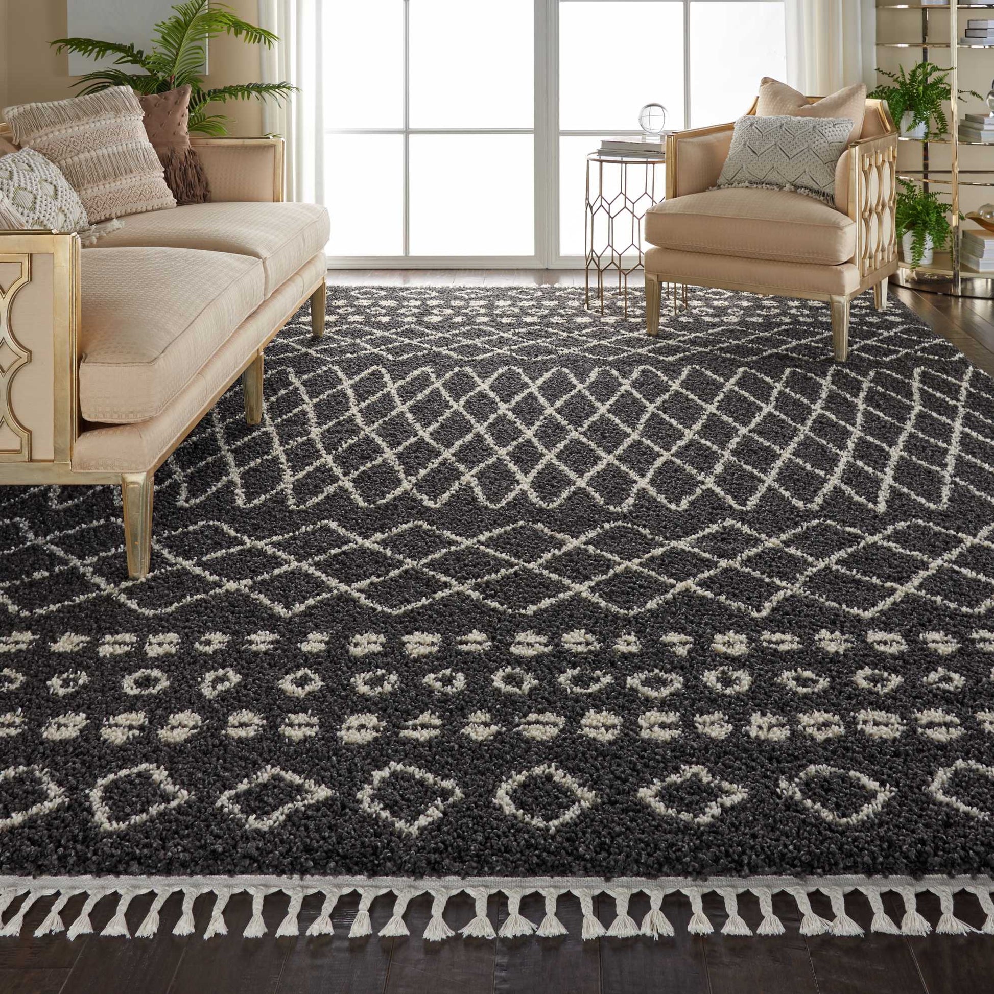 Nourison Home Moroccan Shag  Charcoal  Transitional