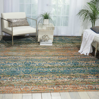 Nourison Home Rhapsody  Beige Blue  Transitional