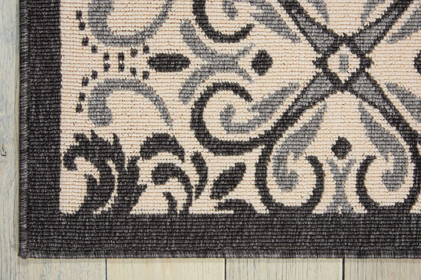 Nourison Home Caribbean  Ivory Charcoal  Transitional