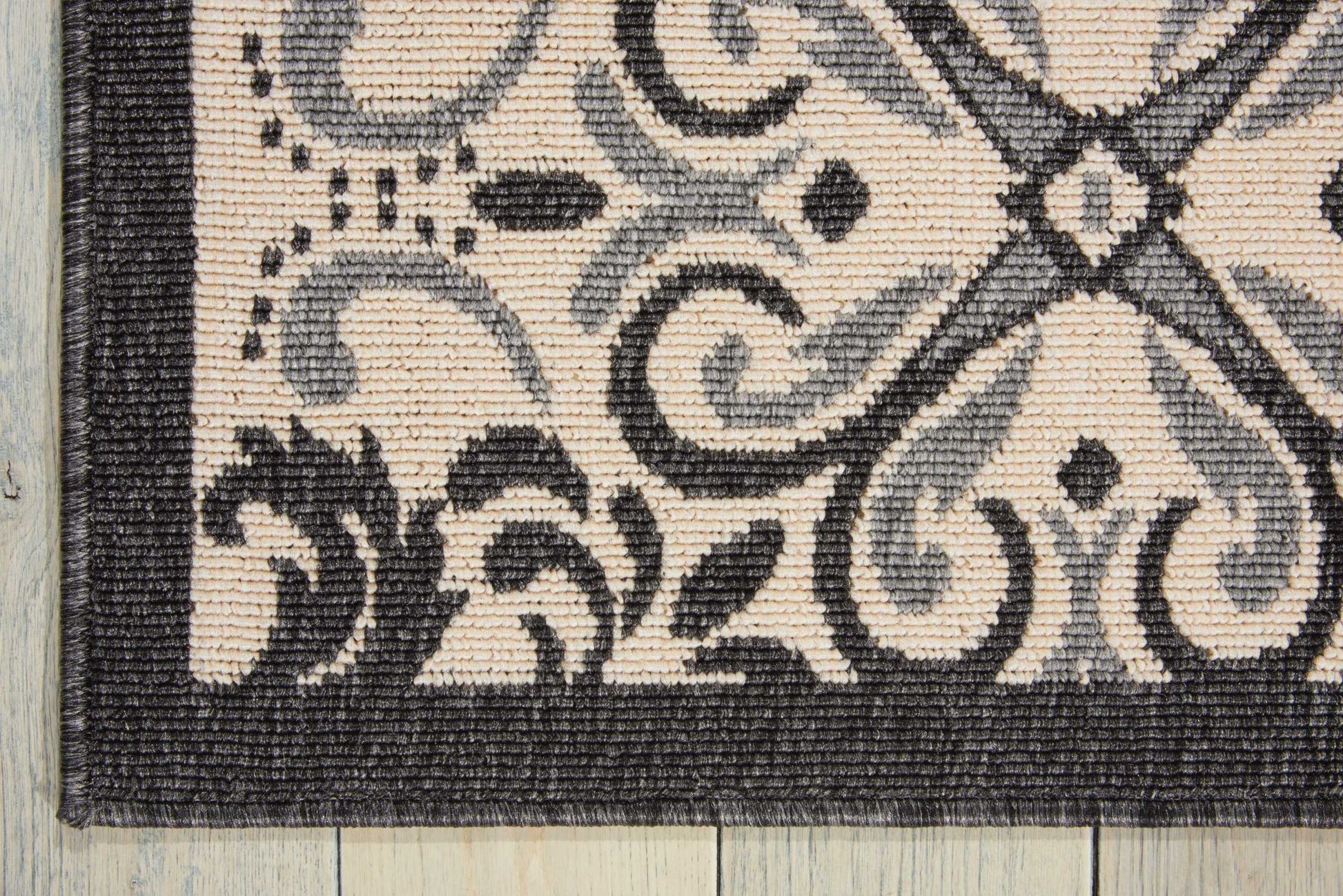 Nourison Home Caribbean  Ivory Charcoal  Transitional