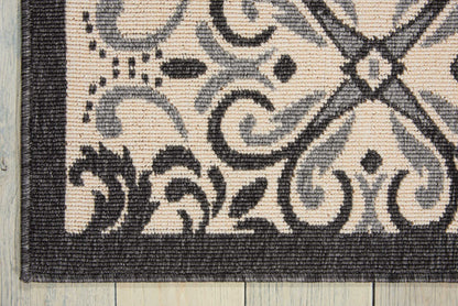 Nourison Home Caribbean  Ivory Charcoal  Transitional