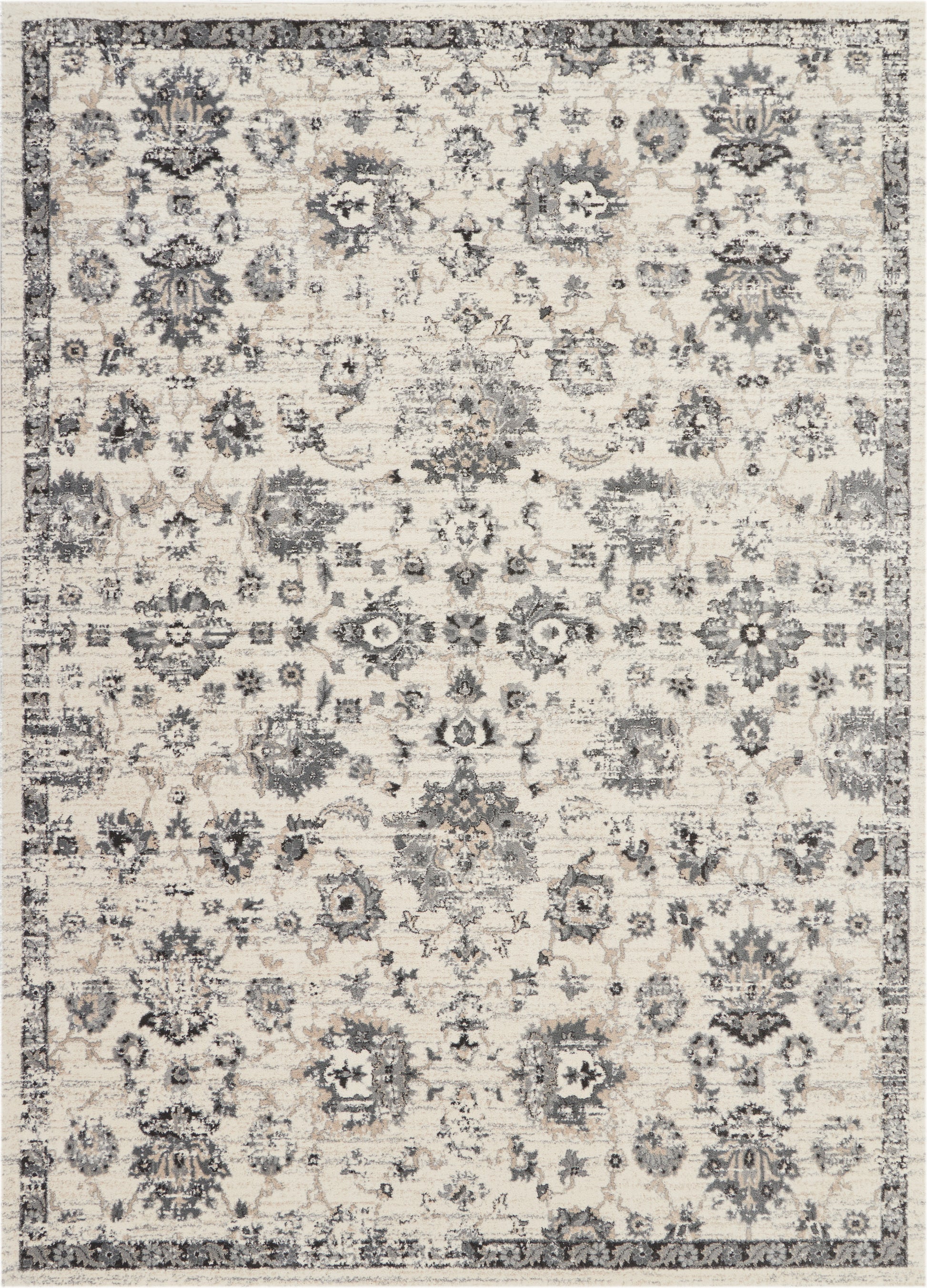 Nourison Home Fusion  Cream Grey  Traditional