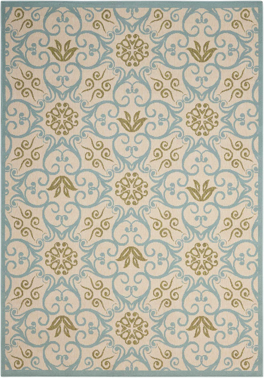 Nourison Home Caribbean  Ivory Blue  Transitional