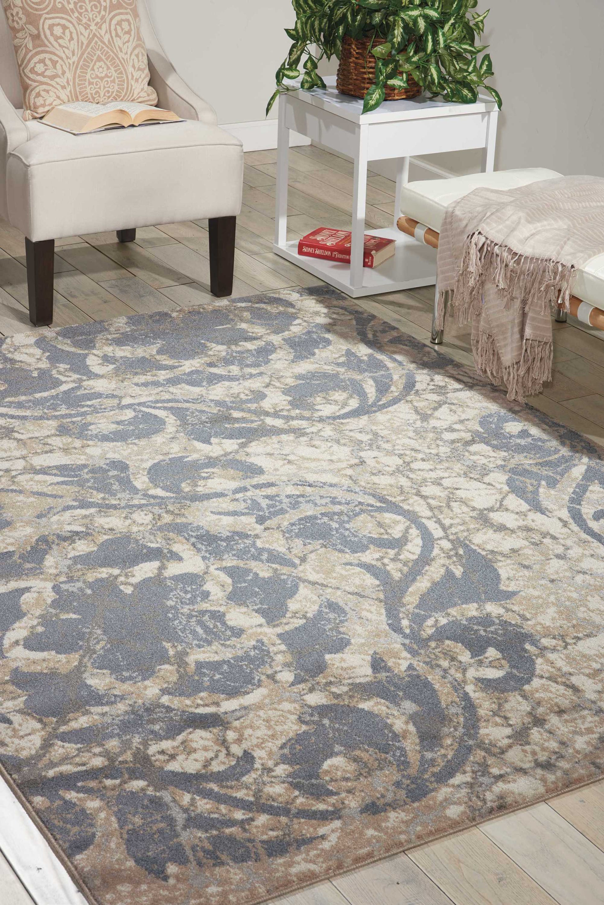 Nourison Home Maxell  Ivory Blue  Contemporary