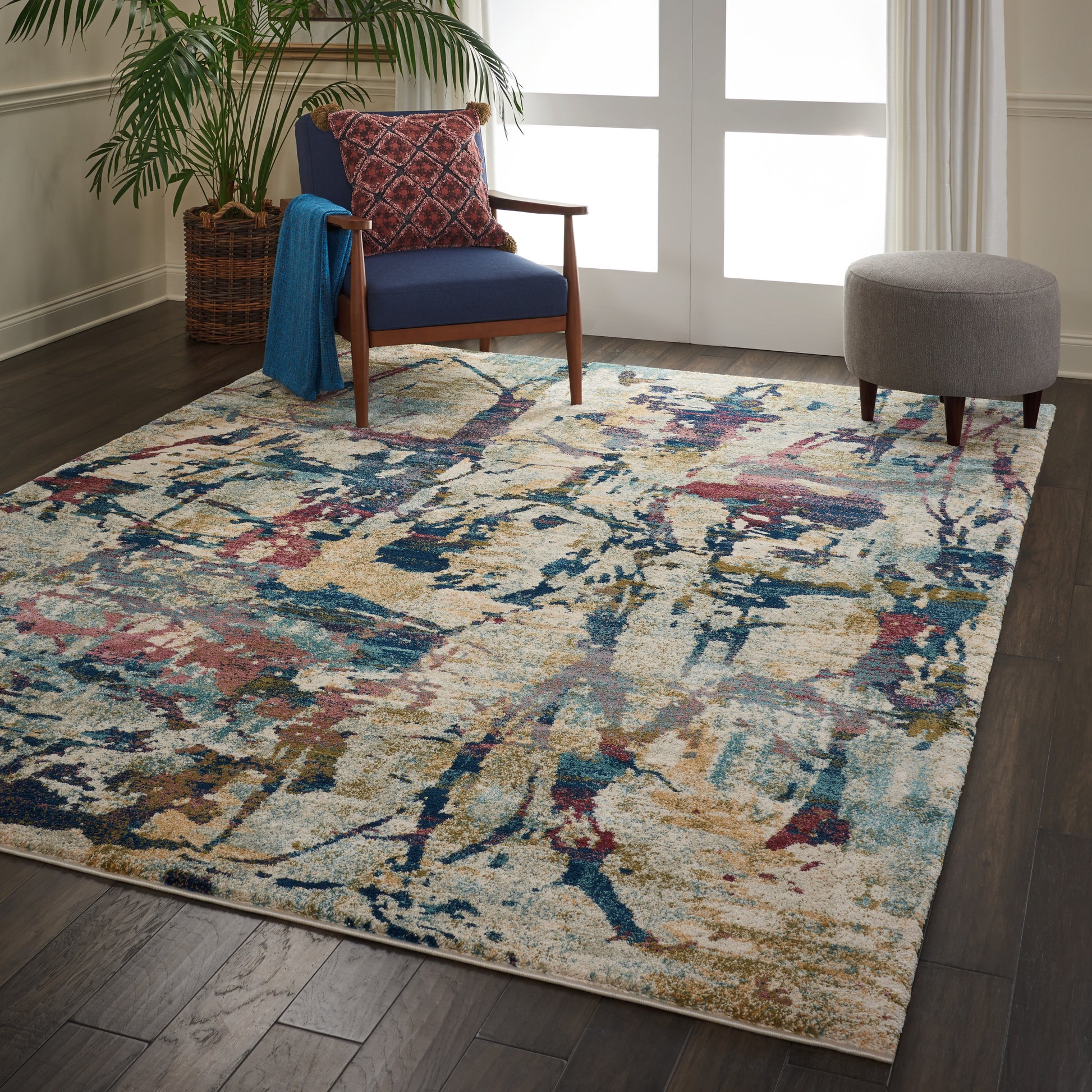Nourison Home Fusion  Cream Multicolor  Contemporary