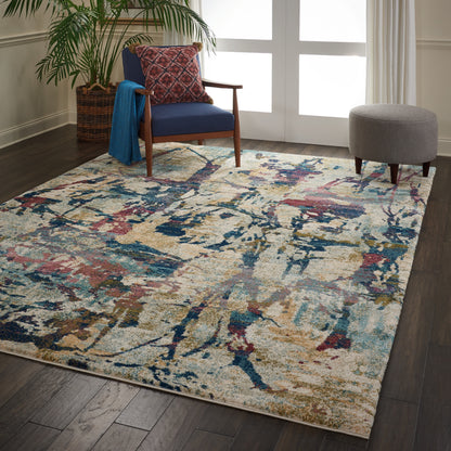 Nourison Home Fusion  Cream Multicolor  Contemporary