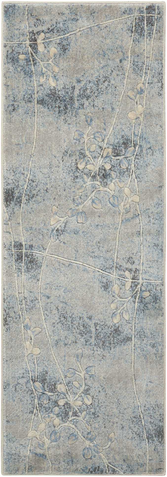 Nourison Home Somerset ST74 Silver Blue Contemporary Power-loomed Rug