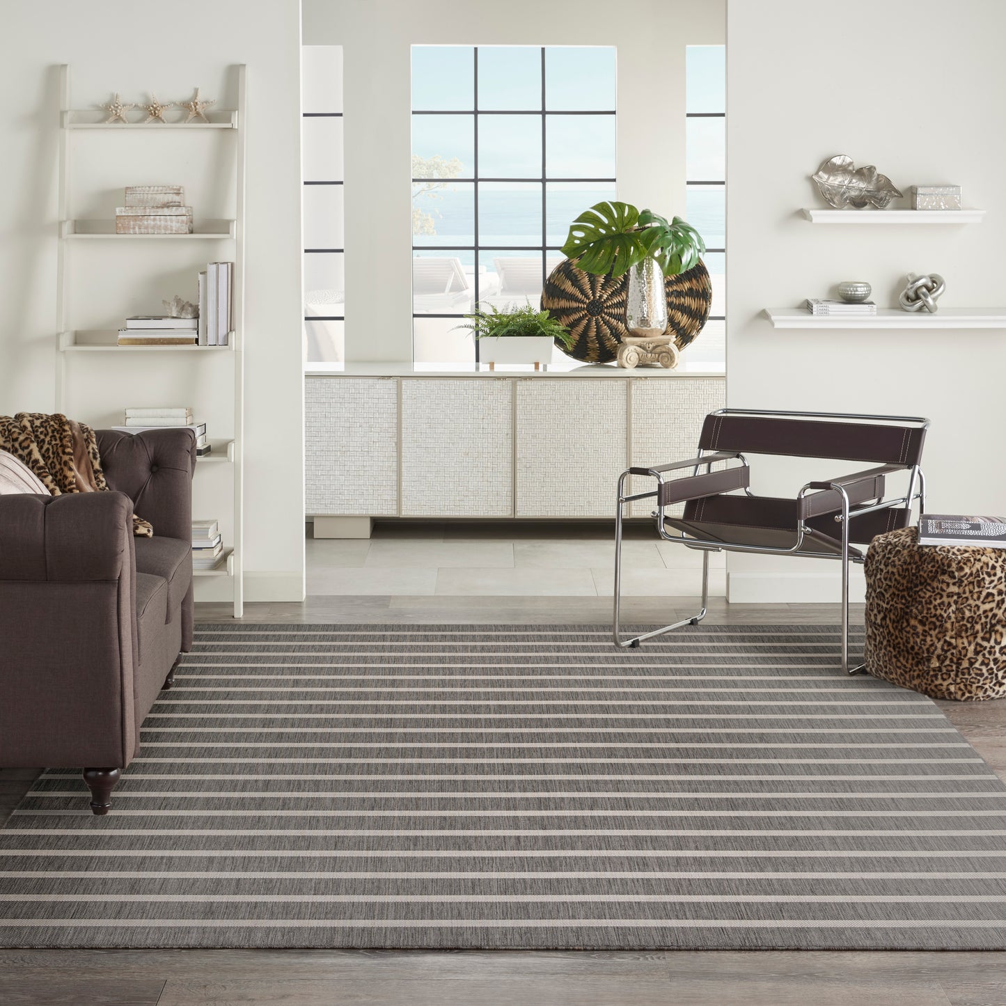 Nourison Home Positano  Charcoal Ivory  Contemporary