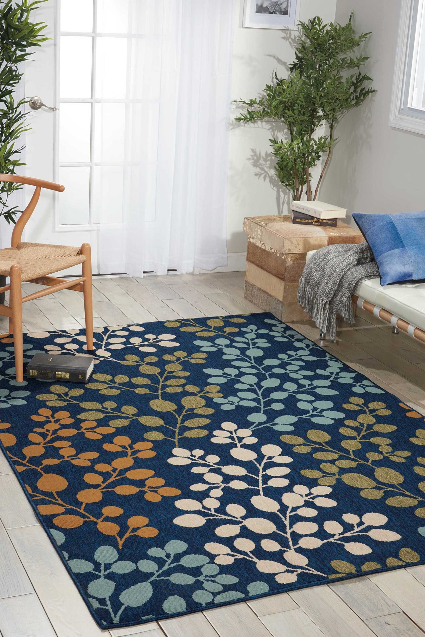 Nourison Home Caribbean  Navy  Contemporary