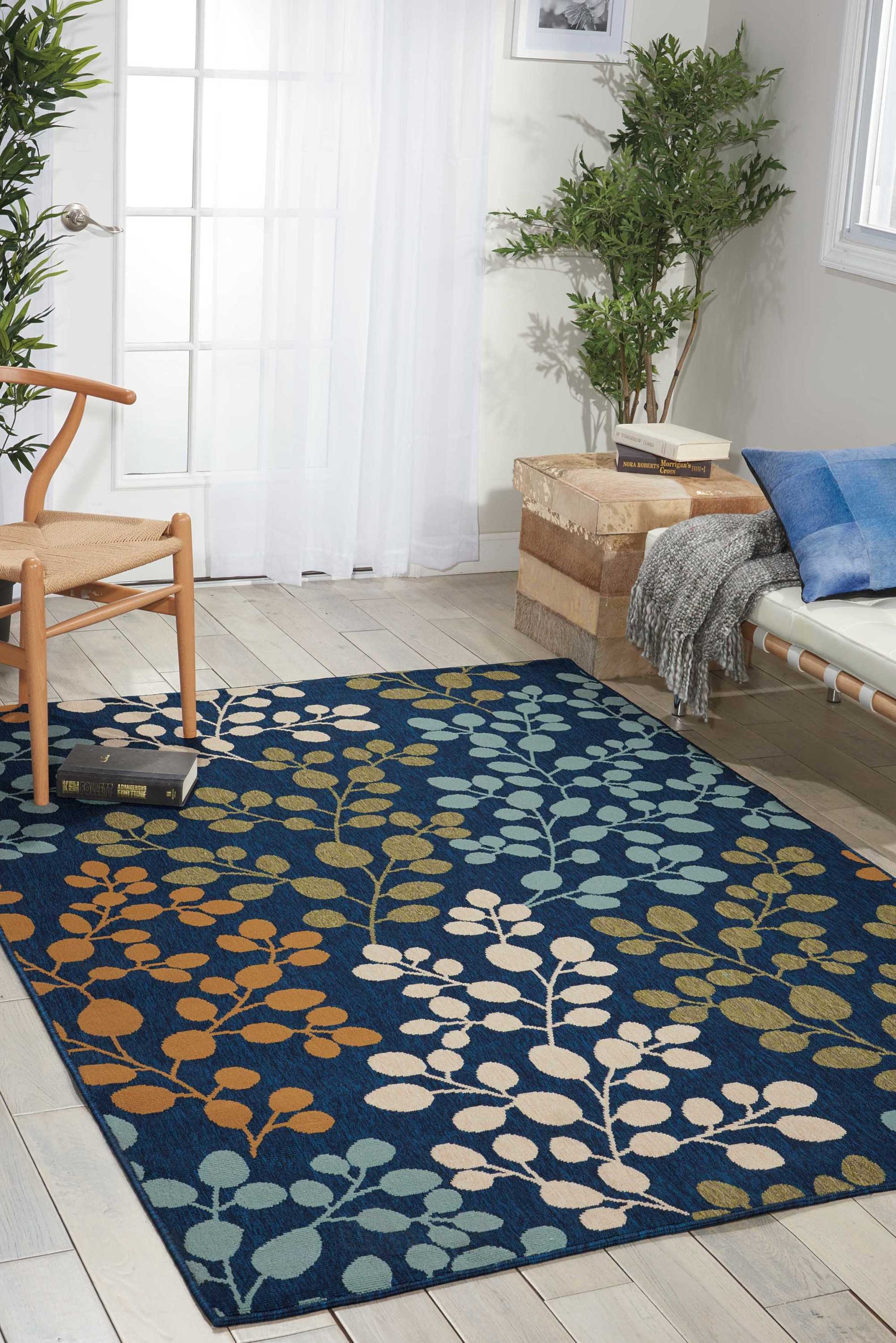 Nourison Home Caribbean  Navy  Contemporary