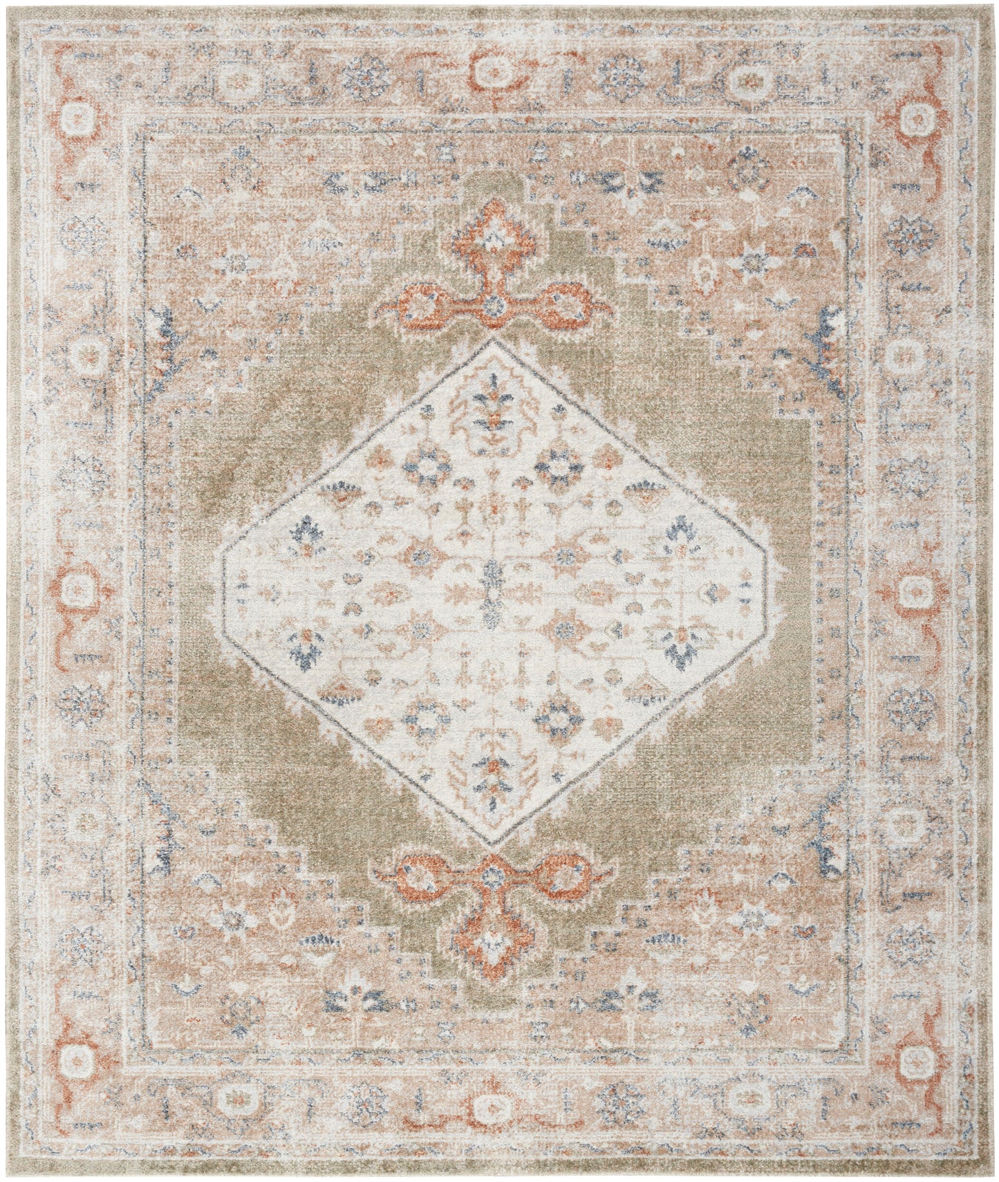 Nourison Home Astra Machine Washable ASW11 Sage Multicolor Traditional Power-loomed Rug