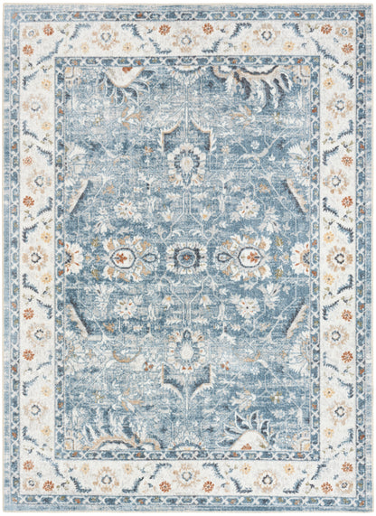 Nourison Home Astra Machine Washable ASW20 Blue Traditional Power-loomed Rug