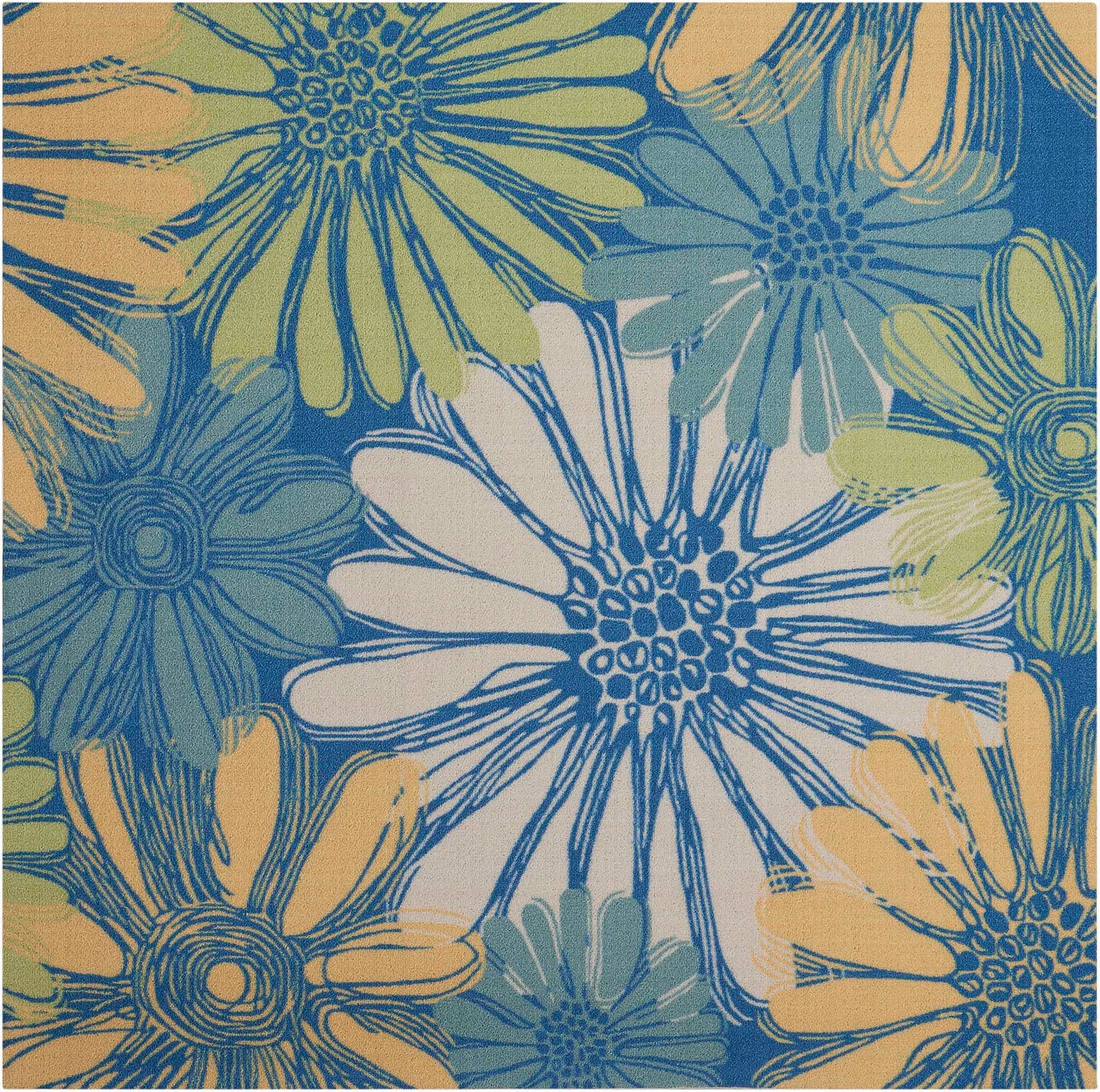 Nourison Home Home & Garden RS022 Blue Contemporary Power-loomed Rug