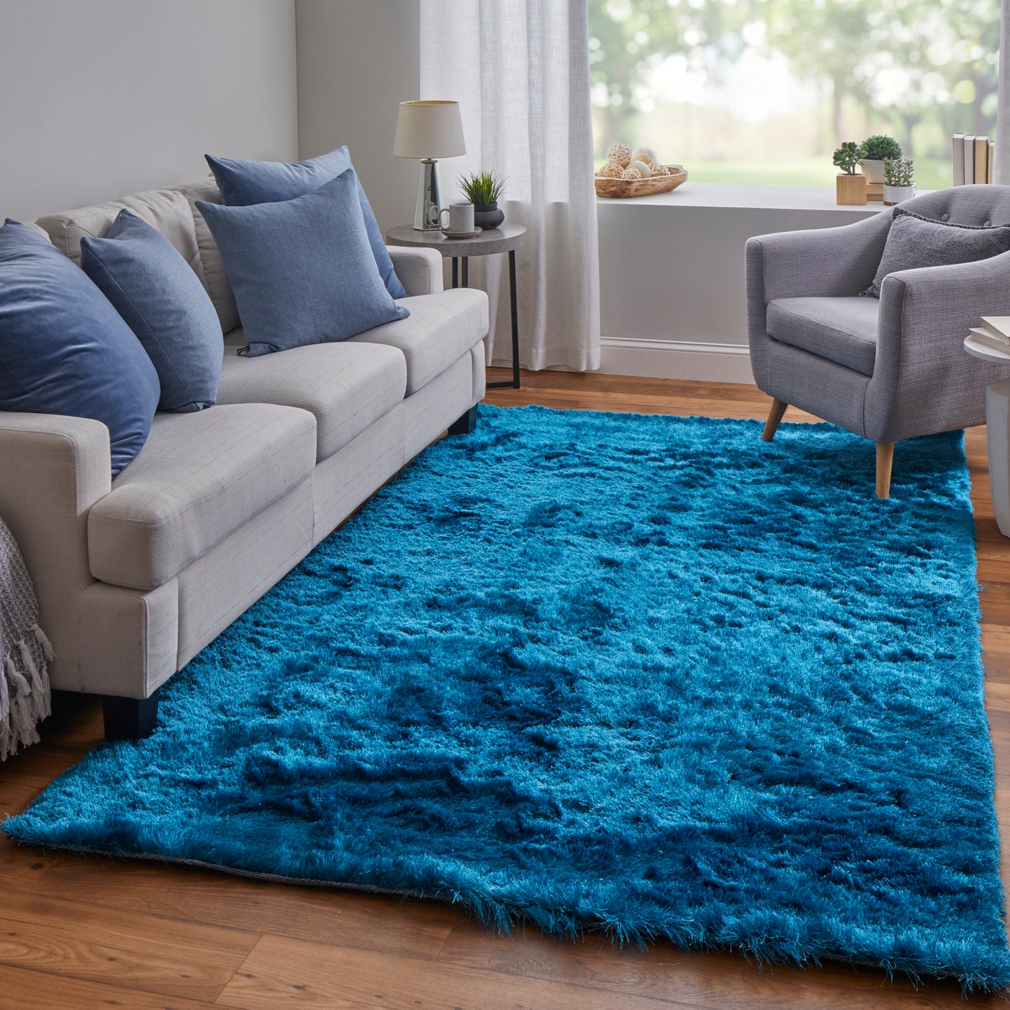 Feizy Indochine 4550F Peacock Modern/Luxury & Glam/Casual Hand Tufted Rug