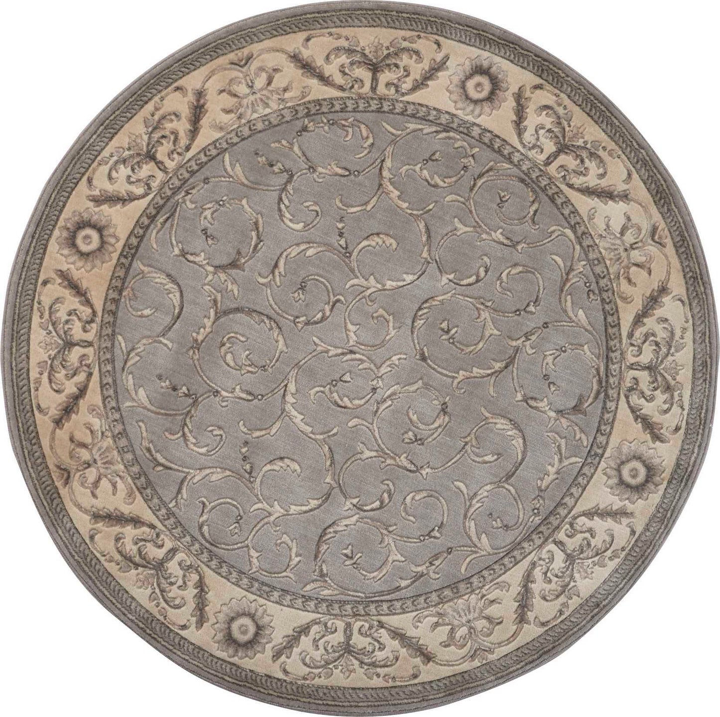 Nourison Home Somerset ST02 Silver Traditional Power-loomed Rug