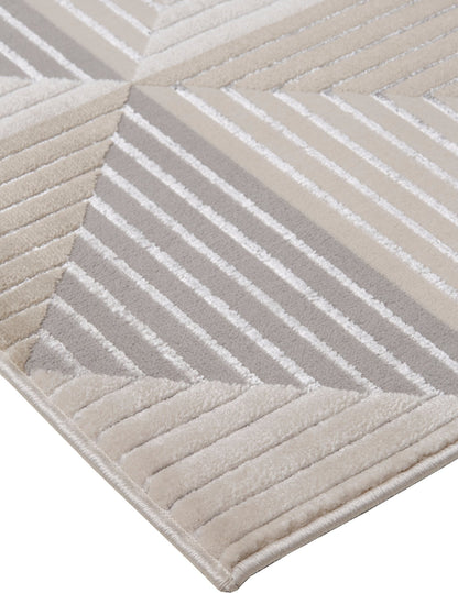 Feizy Micah 3044F Beige Gray Modern/Mid - Century Modern Machine Woven Rug - Rugs - Feizy - Atlanta Designer Rugs