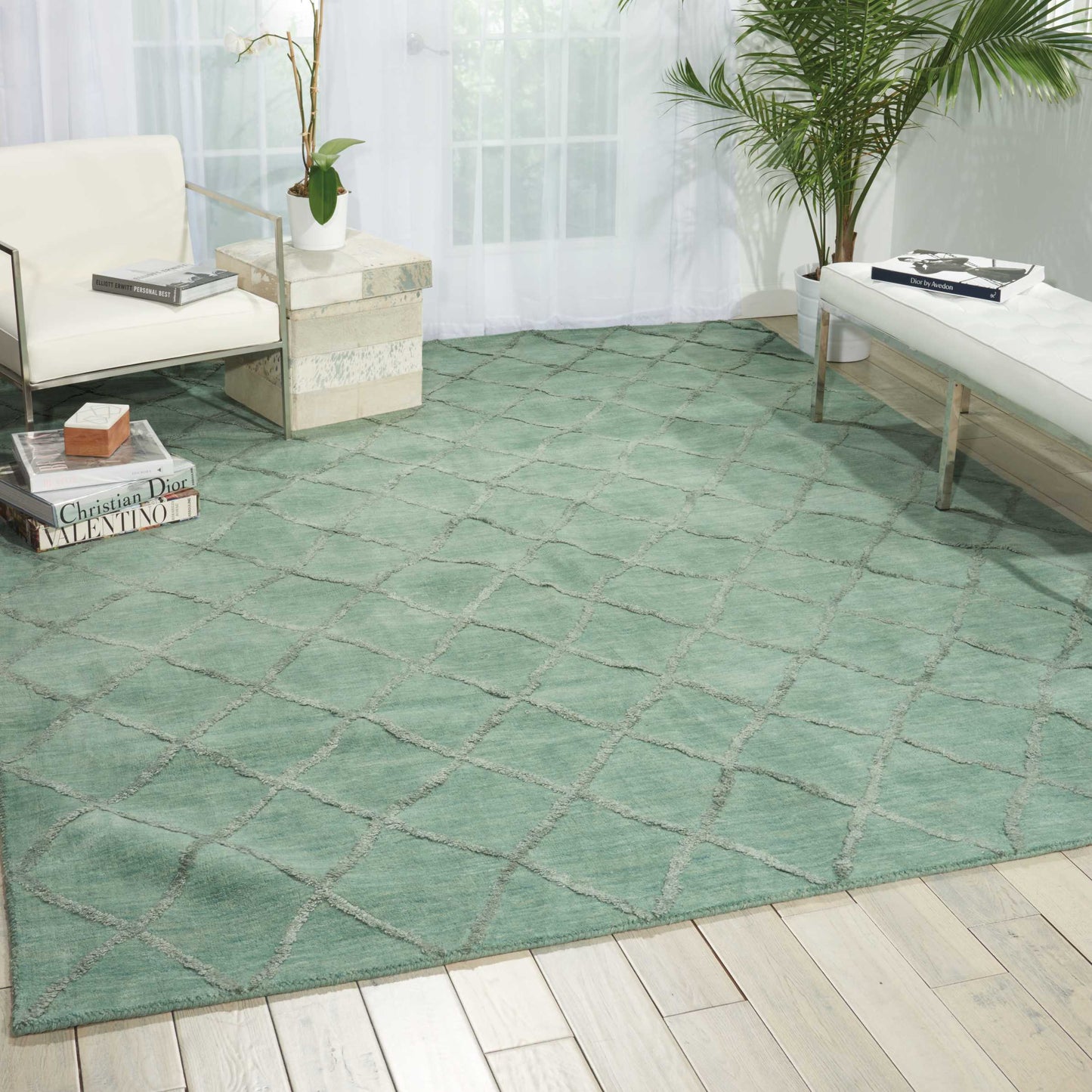 Nourison Home Lunette  Aqua  Transitional