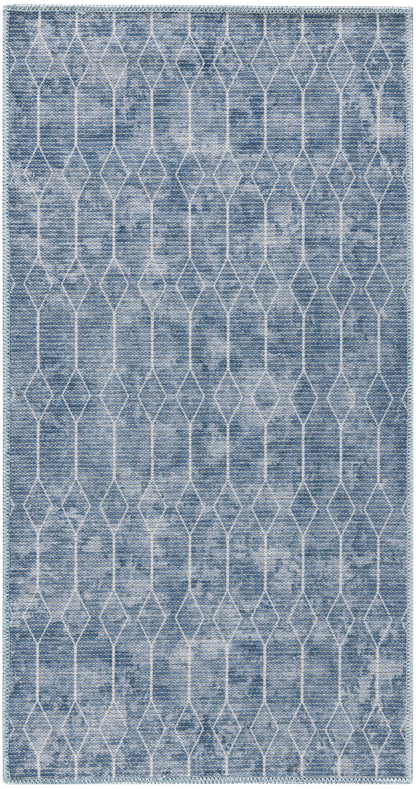 Nourison Home New Concept Washables SR107 Blue Contemporary Machine Woven Rug