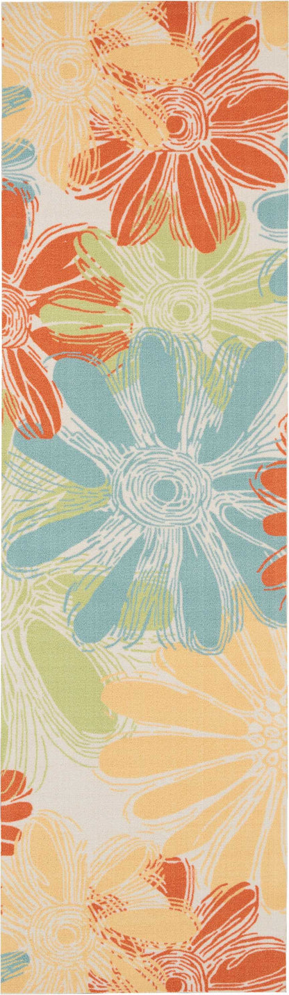 Nourison Home Home & Garden RS022 Ivory Contemporary Power-loomed Rug