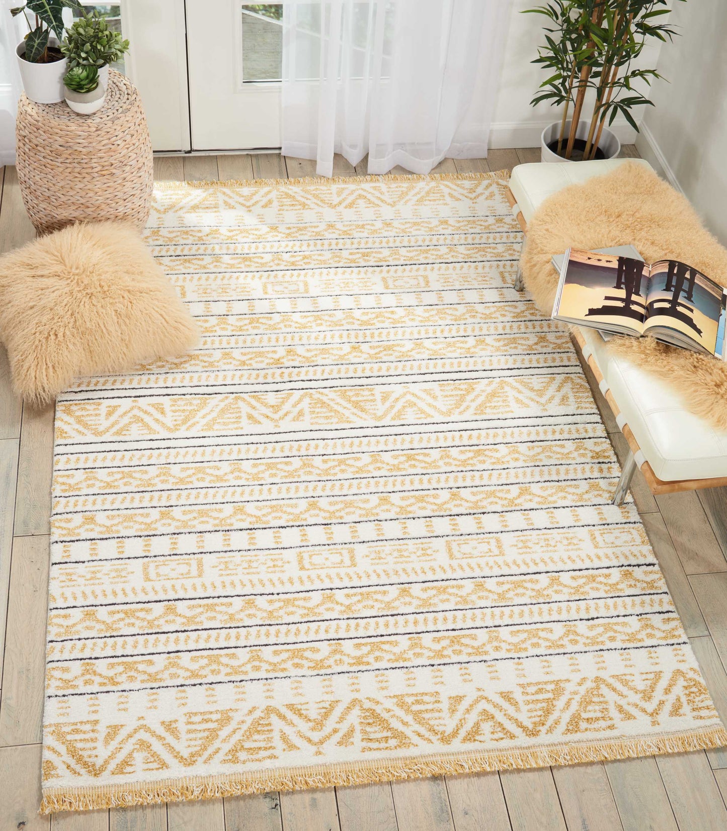 Nourison Home Kamala  Yellow  Contemporary