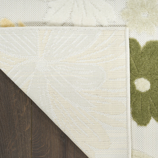 Nourison Home Aloha  Ivory Green  Contemporary