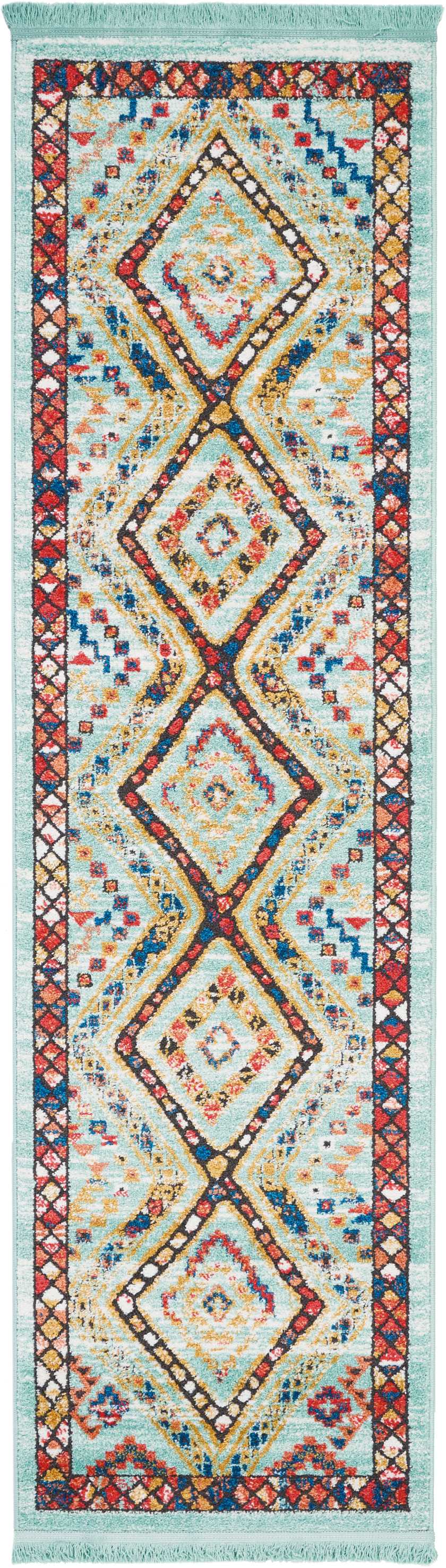 Nourison Home South Western NAV02 Aqua Transitional Power-loomed Rug