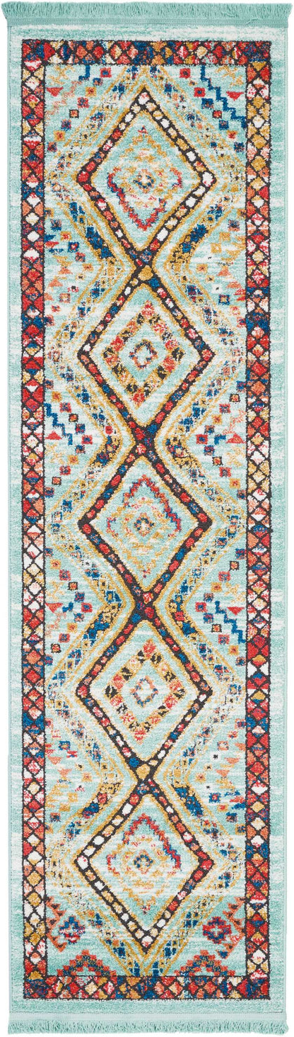 Nourison Home South Western NAV02 Aqua Transitional Power-loomed Rug