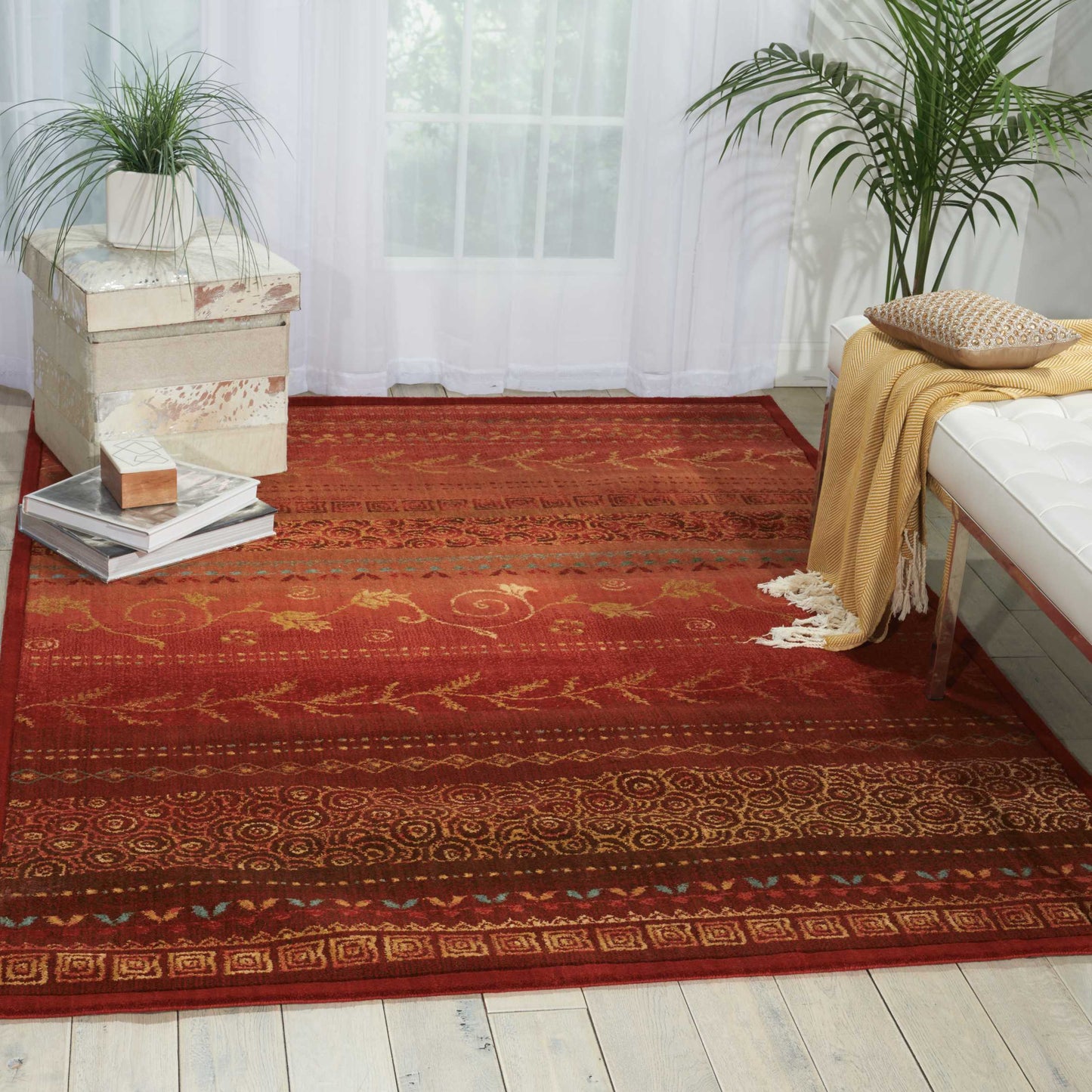 Nourison Home Radiant Impression  Crimson  Traditional