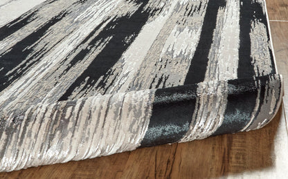 Feizy Micah 3338F Black Silver Abstract Machine Woven Rug - Rugs - Feizy - Atlanta Designer Rugs