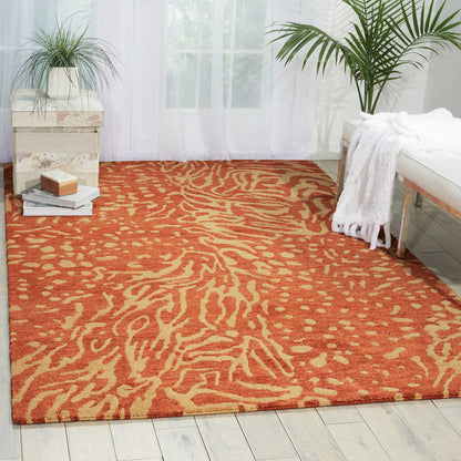 Nourison Home Tahoe Modern  Rust Beige  Contemporary