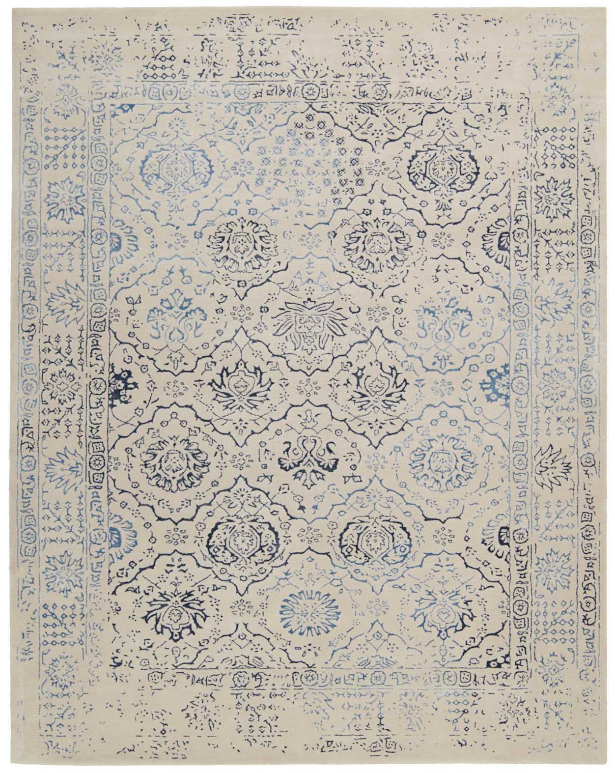 Nourison Home Symphony SYM14 Ivory Blue Transitional Tufted Rug