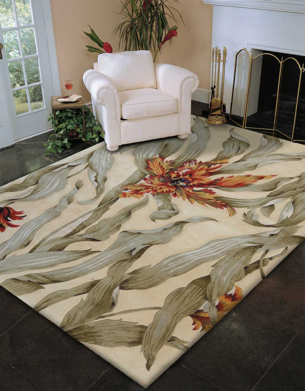 Nourison Home Tropics  Ivory  Contemporary