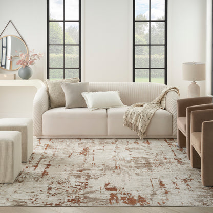 Nourison Home Quarry  Ivory Rust  Contemporary