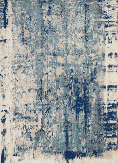 Nourison Home Maxell MAE16 Ivory Blue Contemporary Power-loomed Rugs