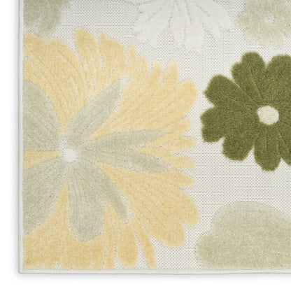 Nourison Home Aloha  Ivory Green  Contemporary