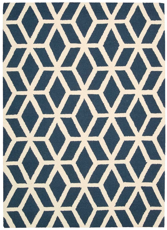 Nourison Home Linear  Blue Ivory  Contemporary