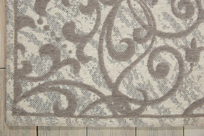Nourison Home Damask  Ivory Grey  Traditional