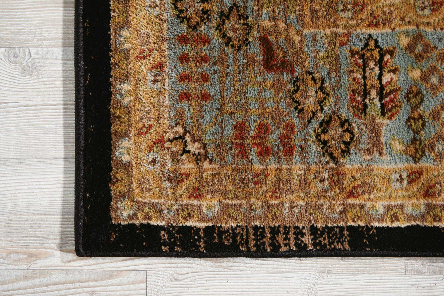 Nourison Home Delano  Black Blue  Traditional