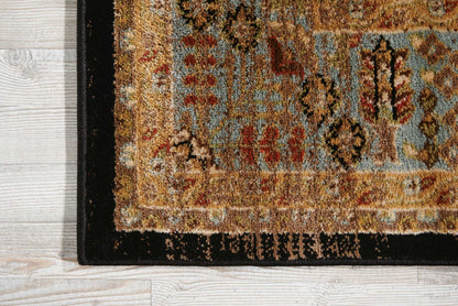 Nourison Home Delano  Black Blue  Traditional