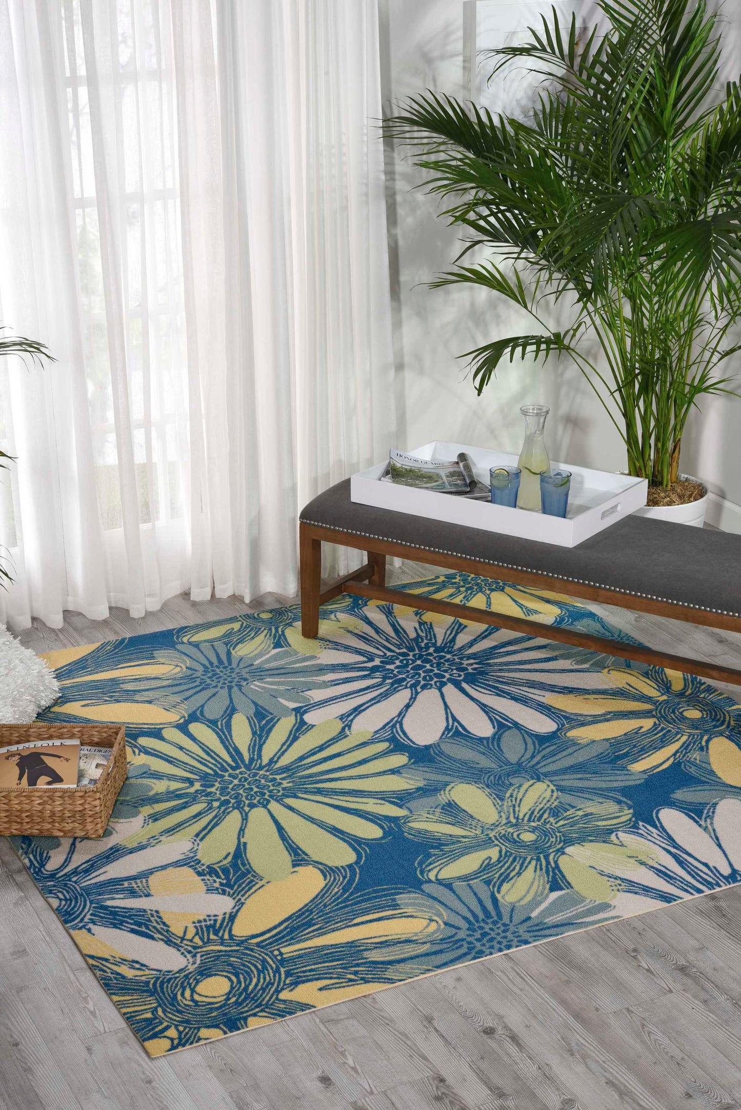 Nourison Home Home & Garden  Blue  Contemporary