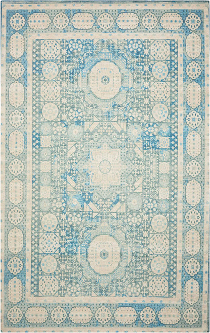 Nourison Home Madera MAD03 Teal Transitional Power-loomed Rug
