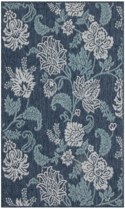 Nourison Home Garden Oasis GOA03 Navy Contemporary Power-loomed Rug