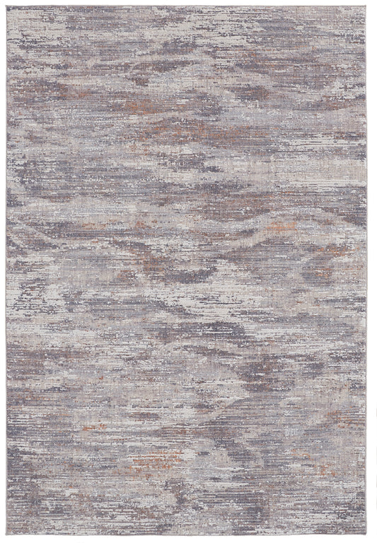 Feizy Lennon 39FYF Gray Abstract Machine Woven Rug